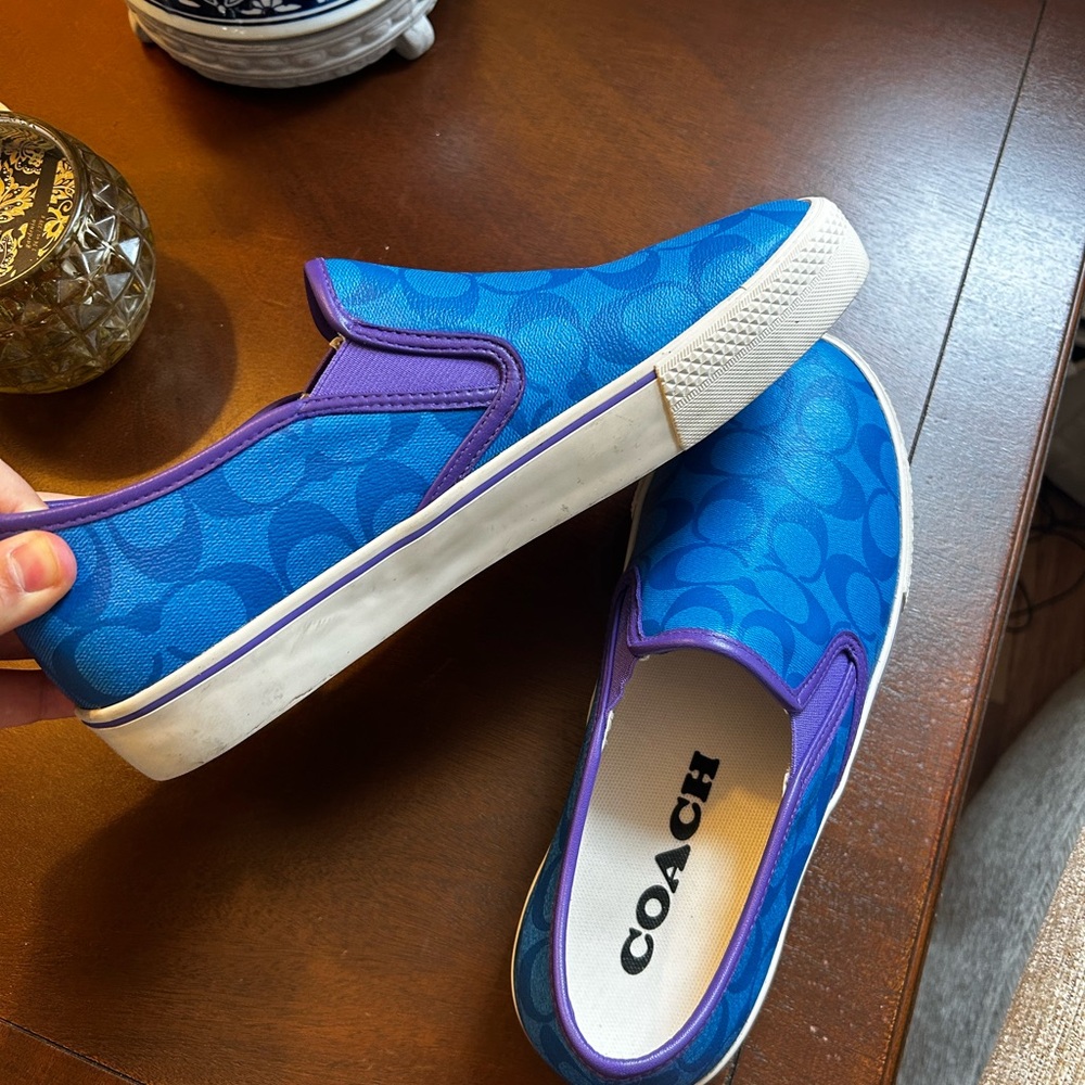 Coach Bright Blue Slip-On Sneakers